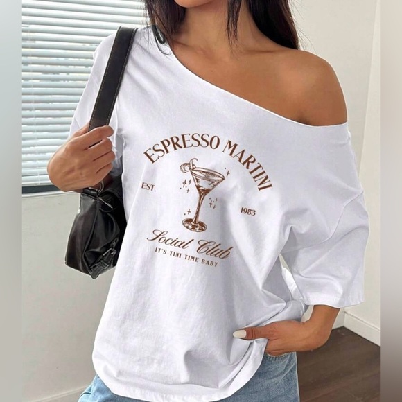 Espresso Martini White Women's Top - Picture 4 of 6